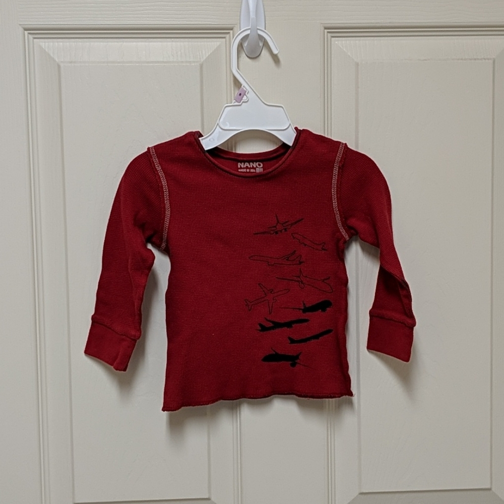 Baby Boy Red Grapic Long Sleeve Shirt